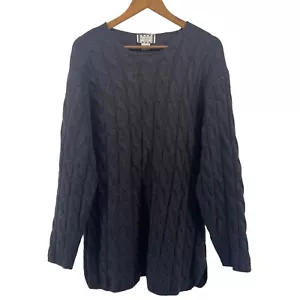 Suéter de cachemira Henri Bendel para mujer gris mediano tejido con cable look lagen - Imagen 1 de 9