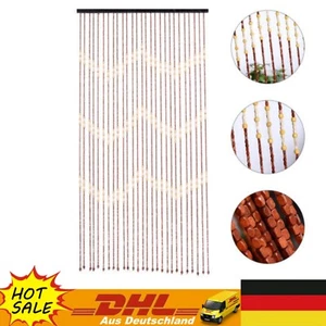 Türvorhang Holz Insektenschutz Holzperlenvorhang Vorhang Deko Raumteiler 27 Line - Bild 1 von 12