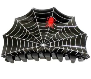 Halloween Black & White Spider Web Hair Clip Claw - Picture 1 of 1