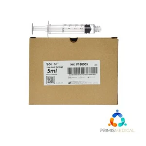 Sol-M P180005 5ML Luer Lock Syringe New Sealed Disposable (No Needles) 100 Box - Picture 1 of 2