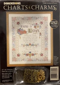 New 1996 DIMENSIONS Charts & Charms AVOWAL OF LOVE Cross Stitch Pattern #72300 - Picture 1 of 5