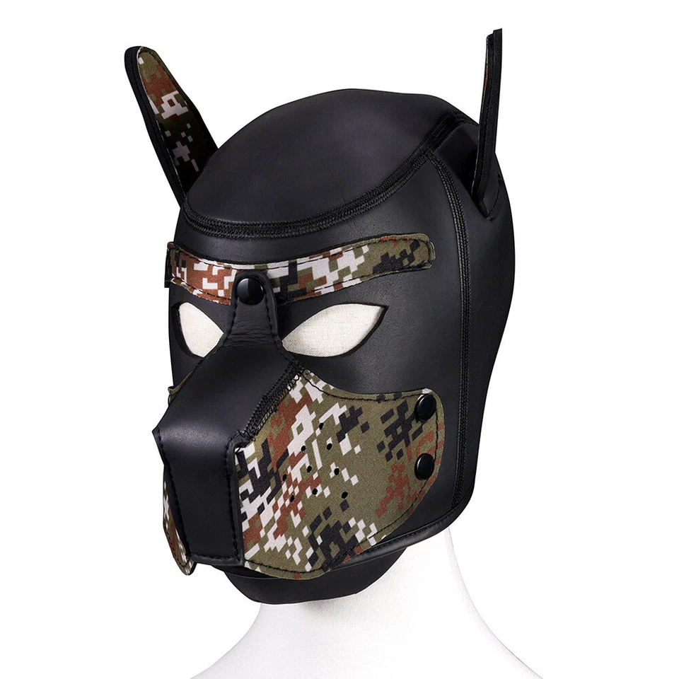 Padded Latex Rubber Role Play Dog Mask Puppy Cosplay Full Head for Couples Sexto - Image 1 of 4