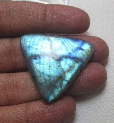 Natural Labradorite Cabochon Trillion 70.50 Cts Flat Back Loose Gemstone J 348 - Image 1 of 4