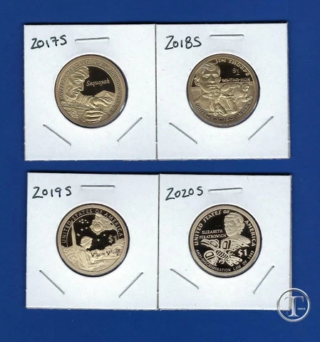 2017 - 2020 S Proof Sacagawea Native American Dollar Set-4 Proof Dollars Cover