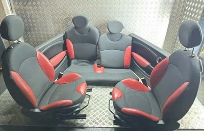 BMW MINI COOPER S R56 HALF LEATHER FRONT & REAR SEATS RED & BLACK 2007-2013 - Image 1 of 4