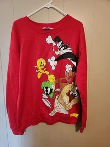 Vintage Looney Tunes Sweatshirt Damen Gr. L Sylvester Tweety Bugs Taz !! Doppelseitig - Bild 1 von 6
