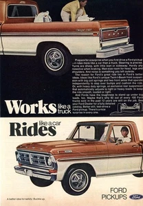 1972 Vintage Print Ad Ford Pickup Sports Afield 1972 Magazine Works Like A Truck - Picture 1 of 1