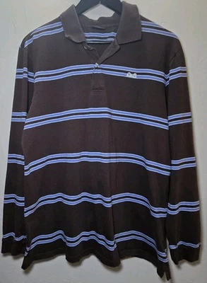 Le Tigre Long Sleeve Polo Retro Preppy Tiger Striped 90s Mens XL  - Image 1 of 4