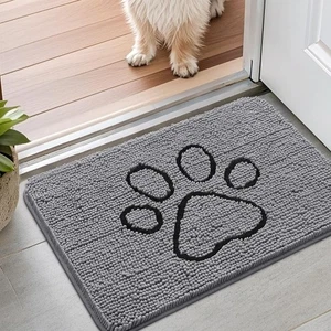 Dog Door Mat for Muddy Paws Absorbent Dirt Trapper Non Slip Quick Dry Washable - Picture 1 of 8