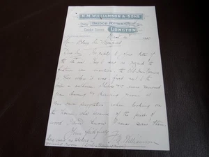 LETRA PORCELANA PORCELANA WILLIAMSON BRIDGE POTTERY STAFFORDSHIRE LONGTON - Imagen 1 de 6