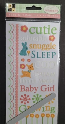 Bebé Niña Brillo Rub-Ons-Nana's Nursery-por DCWV Foto 1 de 2