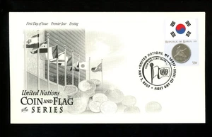 Postal History UN FDC NY #930h Artcraft Coin Flag Series Republic of Korea 2007 - Picture 1 of 2