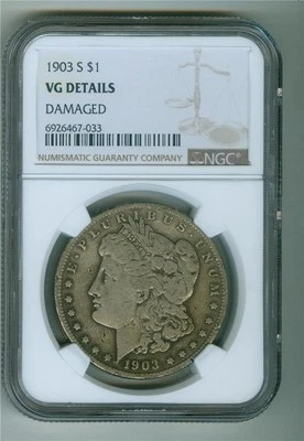 U.S. 1903-S MORGAN DOLLAR NGC VG DETAILS DAMAGED - Image 1 of 2