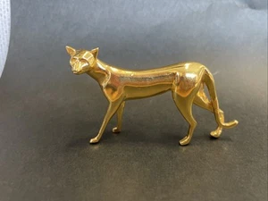 The Franklin Mint Art Deco Cat Gold Brass Curio Cabinet Figurine 1986 Vintage - Picture 1 of 3