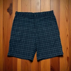 Nike Golf Men's Plaid Chino Shorts Gray Size 34 Dri-Fit Casual - Picture 1 of 15
