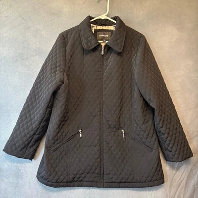 Abrigo Avenue Talla Grande 14/16 Chaqueta Acolchada Cremallera Forrada a Cuadros Preppy Acogedor Cálido Foto 1 de 4