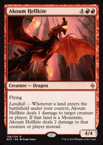 Akoum Hellkite ~ Lightly Played Battle for Zendikar MTG Magic UltimateMTG Red Ca - Image 1 of 1