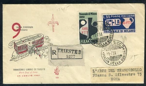 FDC VENETIA CLUB TRIESTE A 1951 IX TRIENNALE DI MILANO - Picture 1 of 2