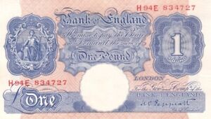 #Bank of England 1 Pound 1940 P-366 XF+ K. O. Peppiatt