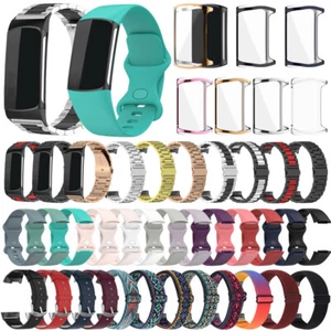 Für Fitbit Charge 6 5 Silikon/Nylon/Leder/Edelstahl Armband Strap Band/TPU Hülle - Picture 1 of 362
