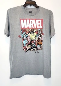 Camiseta Para Hombre Marvel Comics Superhéroe Battle Rushing Gráfica Gris Cuello Redondo Camiseta - Imagen 1 de 9