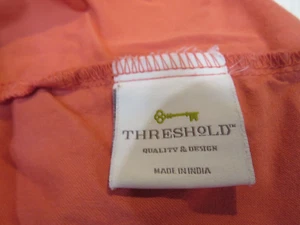 Coral Color Fitted Deep Pocket Full Size 100% Cotton By Threshold EUC - Picture 1 of 5