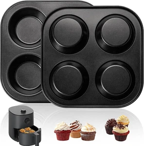 Air Fryer Muffin Pan 2 Pack Cupcake Molds For Air Fryer Toaster Oven Nonstick - Picture 1 of 12