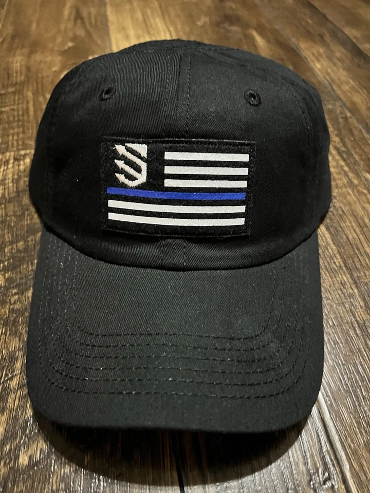 NEW BLACKHAWK TACTICAL BLACK BLUE LINE HAT - Image 1 of 1