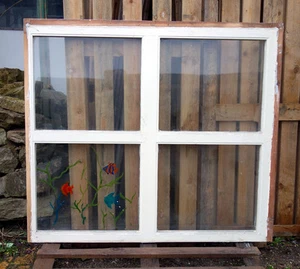 großes Oberlicht-Fenster, Badfenster, Raumteiler, Lichtband 123x140 cm F-GC 02 - Bild 1 von 1