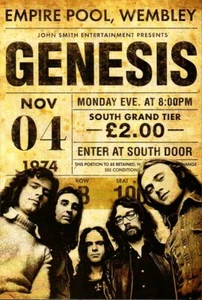 Genesis 11/4/1974 London 4"x6" Reproduction Concert Mini Poster/Postcard 0177 - Picture 1 of 1