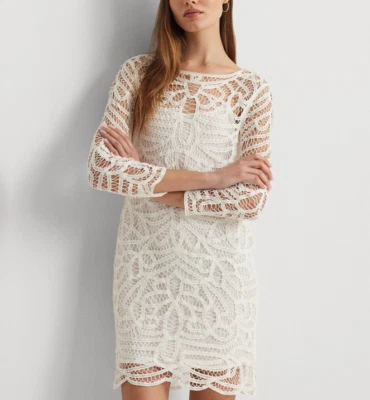 Lauren Ralph Lauren 3/4-Sleeve Lace Sheath Dress MSRP $295 - Image 1 of 4
