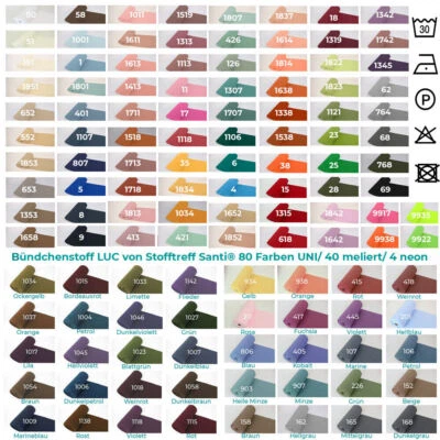 Bündchenstoff-LUC von Stofftreff Santi®-35-er Schlauchware-124 Farben-Meterware - Bild 1 von 4