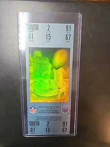 1991 Super Bowl XXV Green Hologram Full Ticket Reproduction - *TEXCARDS* - Bild 1 von 2