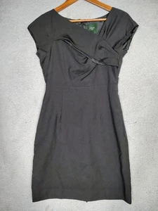 J.Crew Dress Women 2 Black 100% Wool Cap Sleeve Sheath Modest Minimalist Classic - Picture 1 of 13