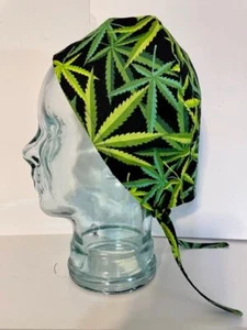 Hemp Cannabis Scrub cap, Durag, Dew-rag, Do-rag cap..... for the biker or doctor - Picture 1 of 3