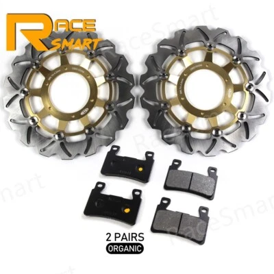 Передние тормозные диски диски и органические колодки для Honda CBR600F CBR600F4i 2001-2007 - Изображение 1 из 4