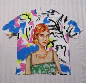 ZARA Men's Artwork Printed Crewneck T-Shirt Size S - Picture 1 of 13