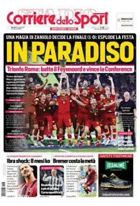 CORRIERE DELLO SPORT 26/05/2022 AS ROMA WINNER CONFERENCE LEAGUE MOURINHO - Bild 1 von 1