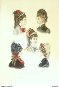 Gravure La Mode illustrée 1876 n°46 (maison Deloffre) - Picture 1 of 1
