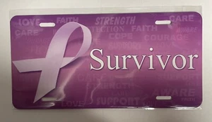 Metal Breast Cancer Serviver License Plate (B) - Picture 1 of 1