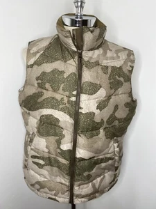 Cabela's Camo Puffer Vest Women'sSz L Pockets Coat Jacket Zipper Borwn Green - Picture 1 of 6