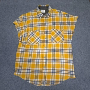 Fear Of god Shirt Mens LARGE yellow fourth collection flannel sleeveless size L - Picture 1 of 10