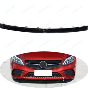 Black Front Bumper Molding Trim For Mercedes Benz C W205 C300/220 2019-2021 - Picture 1 of 4