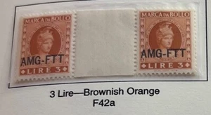 Trieste AMG-FTT Fiscal Revenue Marca Da Bollo 3L Gutter Pair MNH Bush F42a - Picture 1 of 1