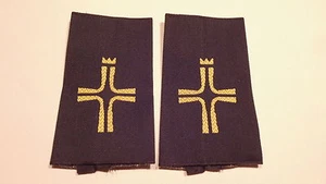 Bundeswehr Rangschlaufen Seelsorge katholisch gelb a blau 1 paar - Bild 1 von 1