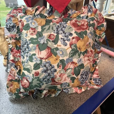 VTG Floral Victorian Ruffled Pillow Cottage Core Fruits Very Clean - Image 1 of 4