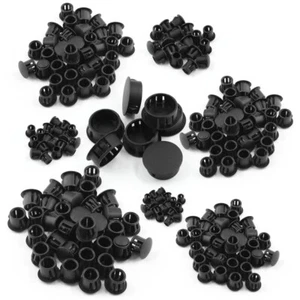Black Plastic Hole Plug Snap-on Cover Hole Nylon Plugs Dust Caps Hole Plugging - Picture 1 of 19