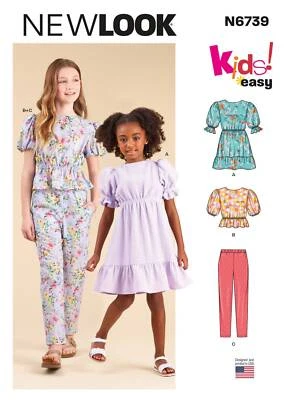 Schnittmuster Mädchenkleid, Bluse und Hose NewLook nl6739 98-152 - Bild 1 von 4