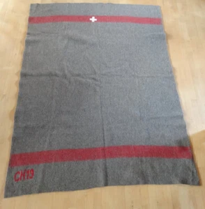 MINT 100% Original Swiss soldier Army Military BLANKET field wool CH 19 2019 Hut - Picture 1 of 8