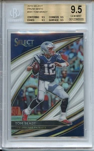 2019 Select #201 Tom Brady Field Level White Prizm /35 BGS 9.5 TRUE GEM - Picture 1 of 2
